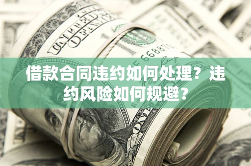 武汉借款合同违约如何处理？违约风险如何规避？