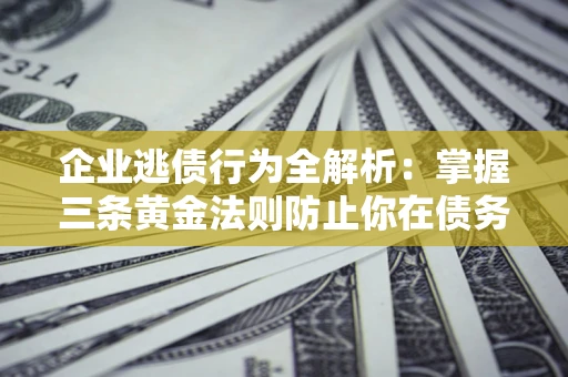 武汉企业逃债行为全解析：掌握三条黄金法则防止你在债务乱局中“踩雷”