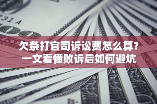 武汉欠条打官司诉讼费怎么算？一文看懂败诉后如何避坑